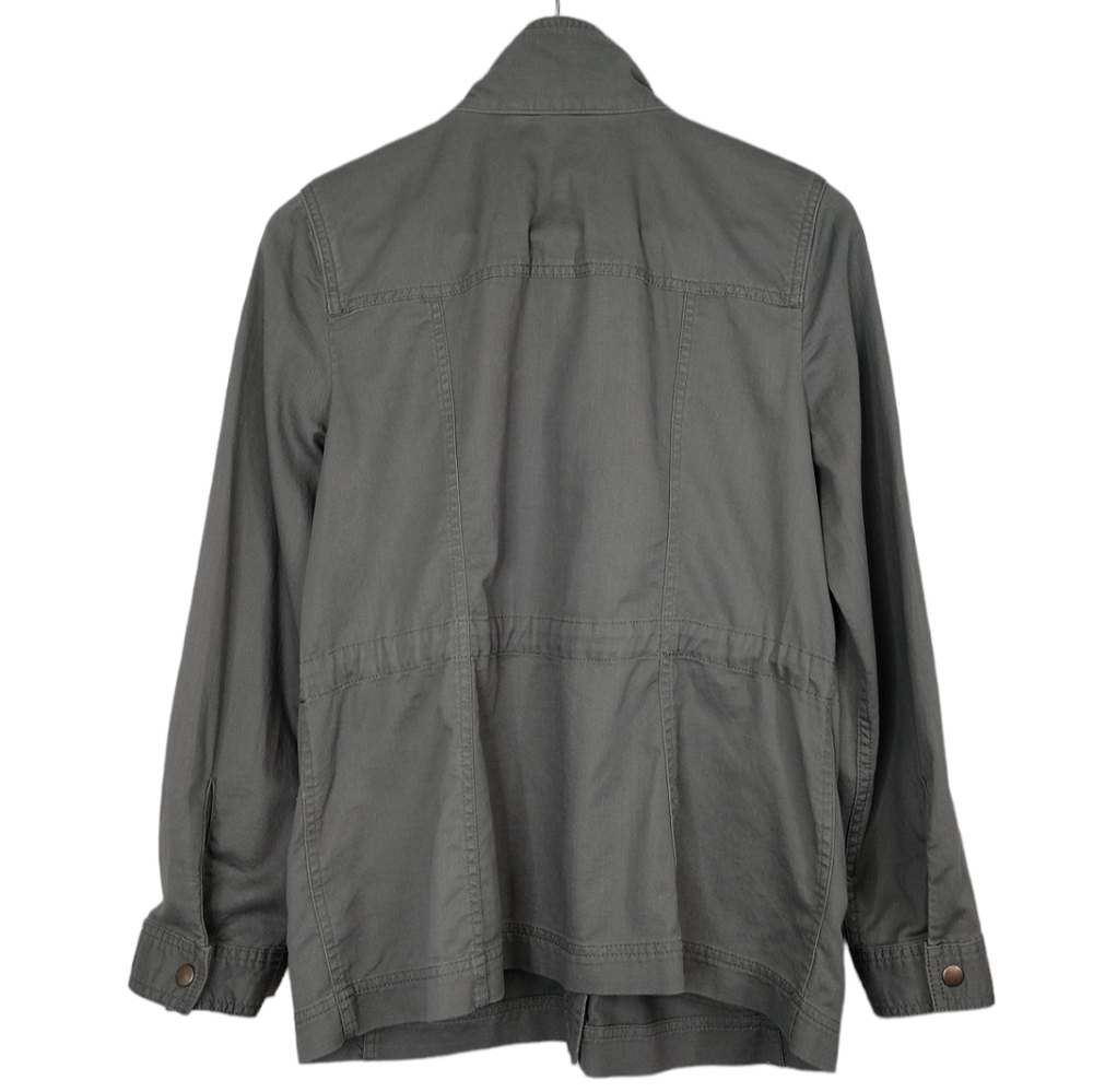 NWOT Talbots Embroidered Full Zipper Snap Button Long Sleeve Utility Jacket - Picture 2 of 16